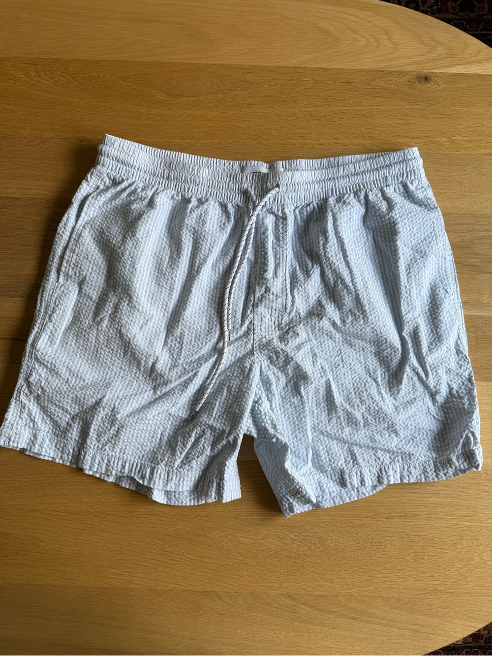 Urban Outfitters White Seersucker Shorts with Drawstring
